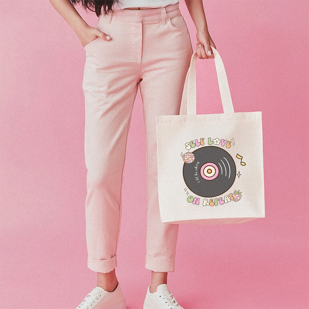 SELF LOVE ON REPEAT Stofftasche