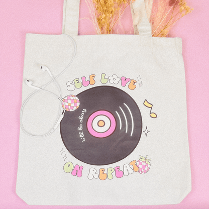 SELF LOVE ON REPEAT Stofftasche
