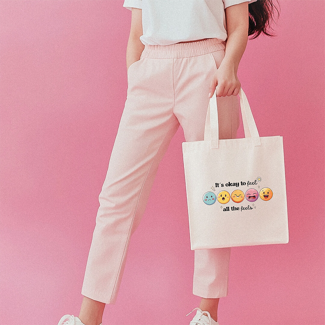 OKAY TO FEEL ALL THE FEELS Stofftasche